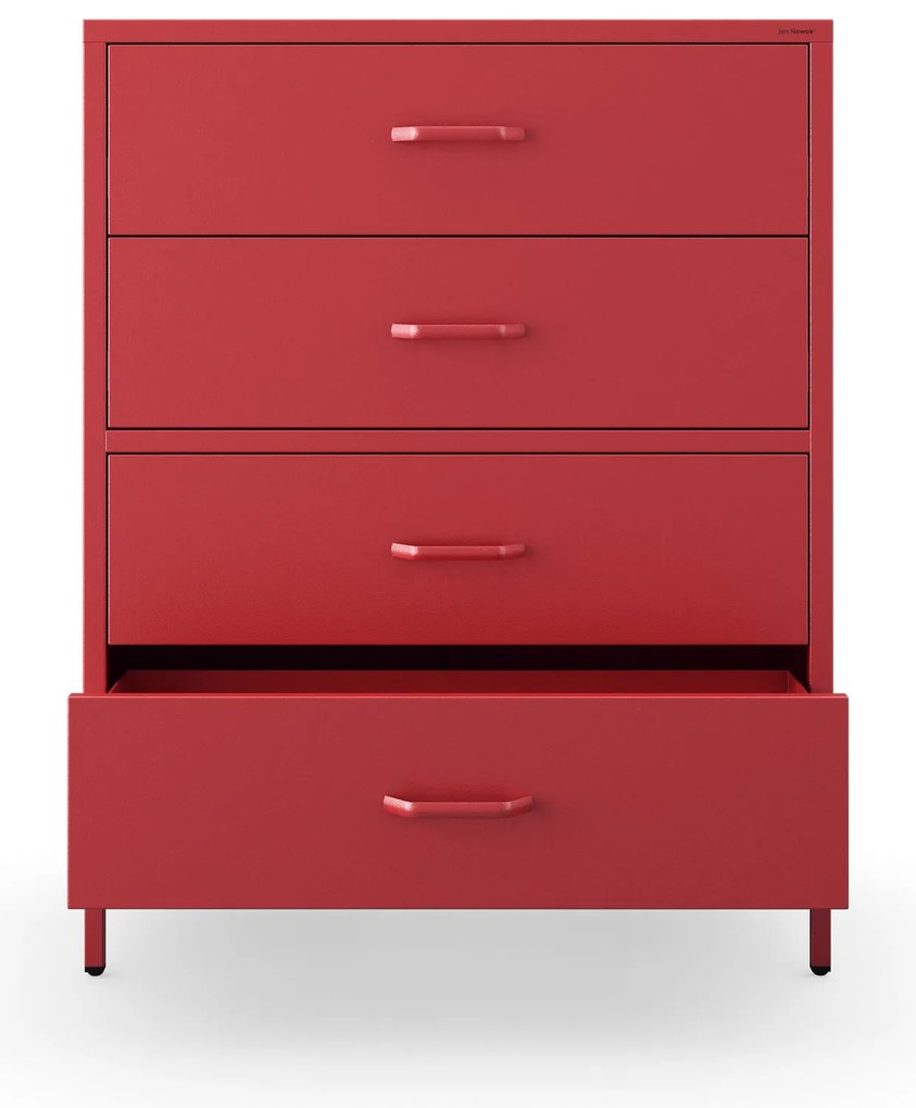 Komoda CARLA, 800 x 1015 x 400 mm, Modern: červený farba
