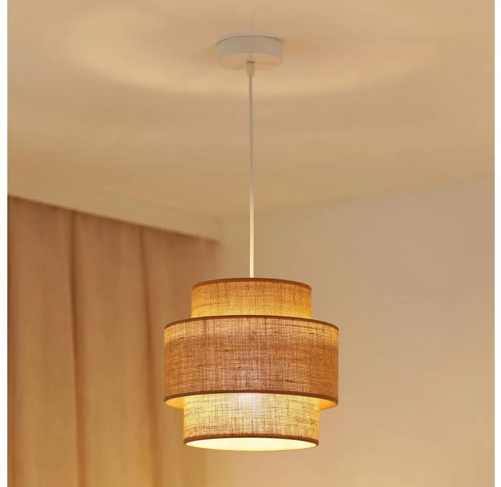 Brilagi - Luster na lanku SPACE YUTE 1xE27/15W/230V pr. 25 cm béžová/biela