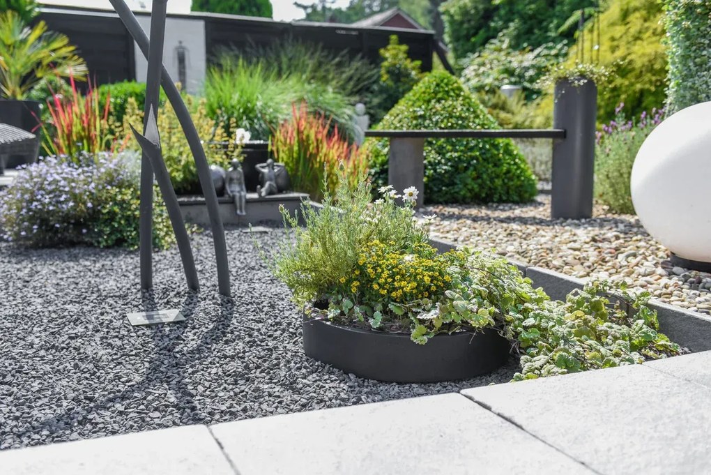 Miska na dekorácie CIRCULO, sklolaminát, Ø 50 cm, antracit