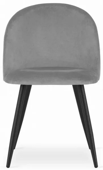 Stolička BELLO - sivý zamat / čierne nohy