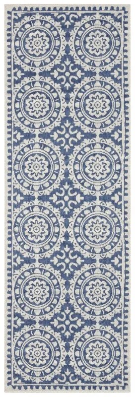 Hanse Home, Koberec behúň Twin Supreme 104130 Blue/Cream – na von aj na doma, 80x350, modrá, chodba / predsieň