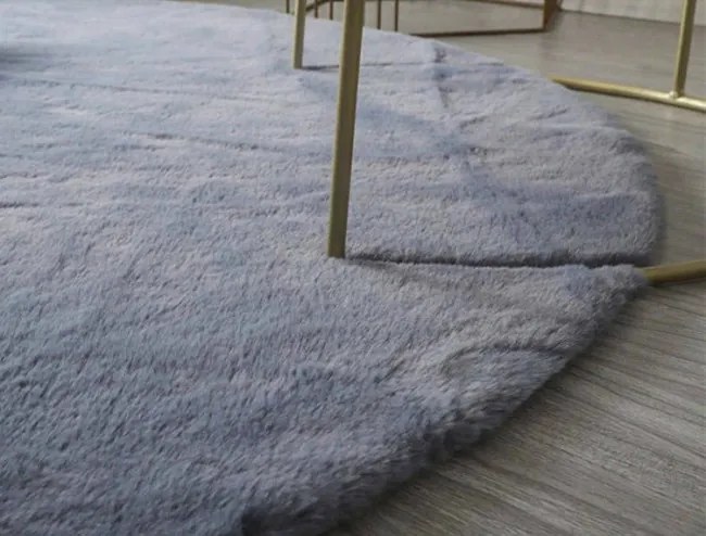 Protišmykový koberec RABBIT strieborný kruh