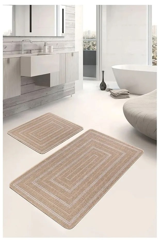 Hnedé kúpeľňové predložky v súprave 2 ks 60x100 cm – Mila Home