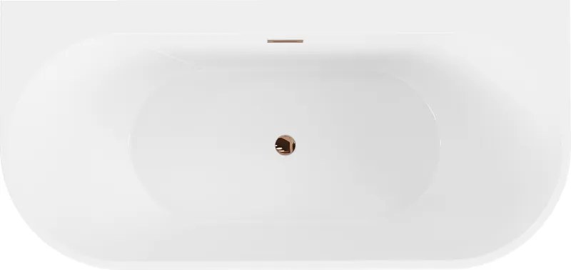Mexen Oval+, voľne stojaca vaňa ku stene 170 x 80 cm, biela lesklá, ružové zlato prepad, 52681708000-60