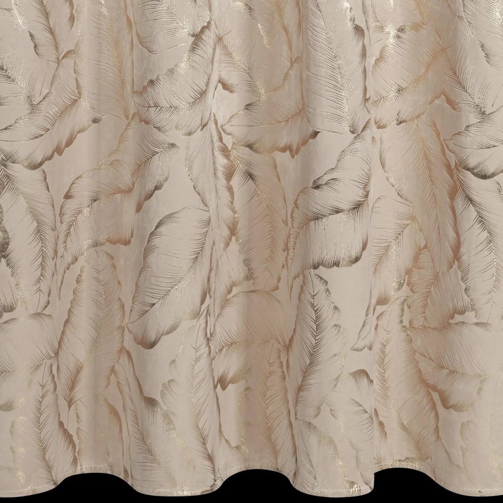EUROFIRANY ZATEMŇOVACÍ ZÁVES NA KRÚŽKOCH MILENA 140X250 CM LISTY