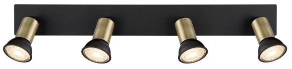 Globo 57998-4B - Bodové svietidlo DREW 4xGU10/35W/230V čierna/mosadz