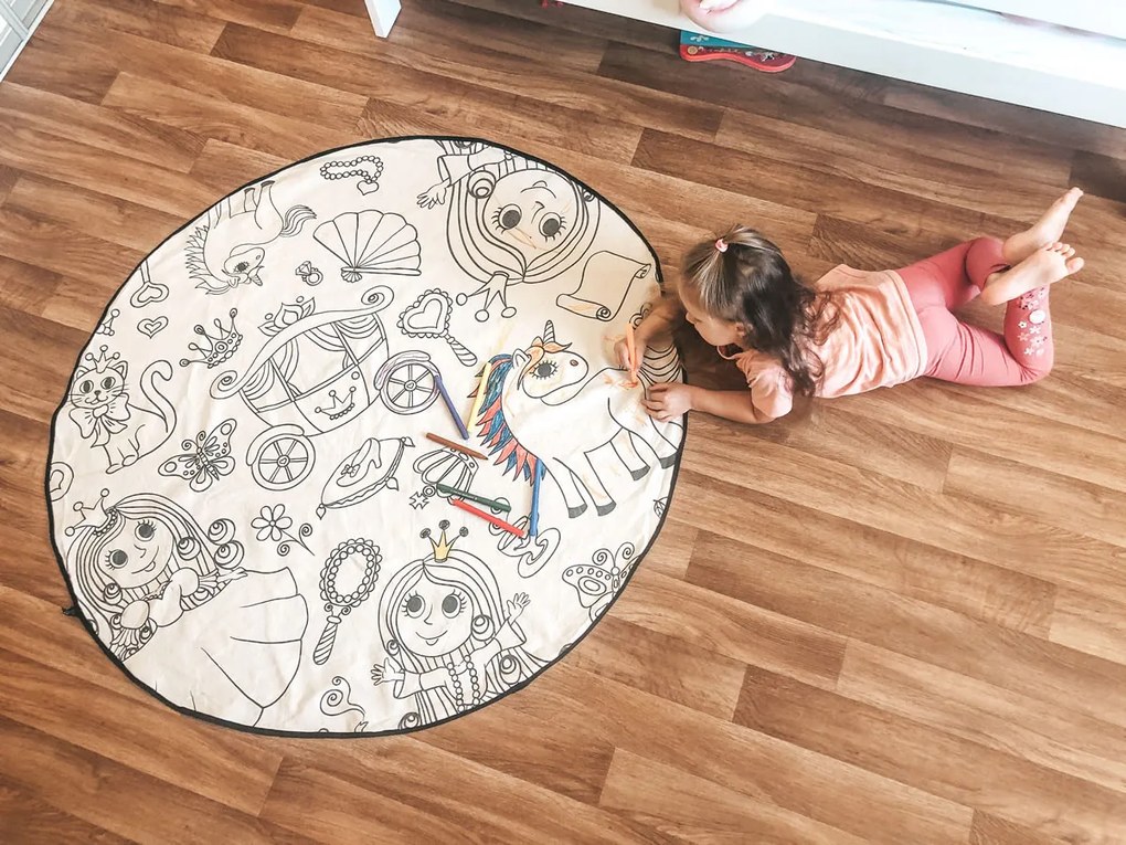 KOBEREC - OMAĽOVÁNKY - Kissing birds, 130x130 (priemer) kruh, biela, detská izba, Butter Kings