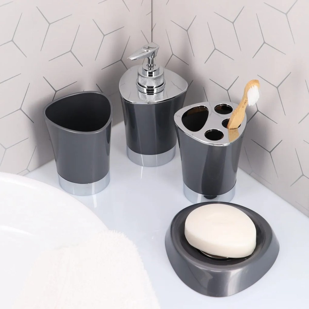 Dávkovač mydla Cuesta, sivá/s chrómovými prvkami, 280 ml