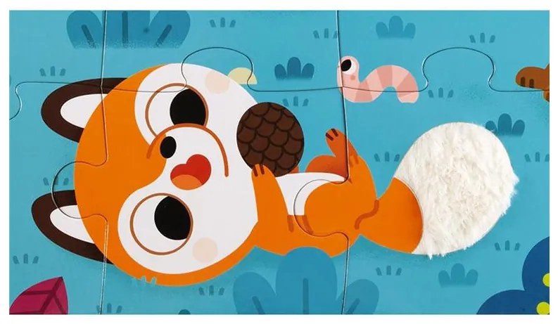 Detské puzzle senzorické Lesné zvieratá - s dotykovými prvkami 20 ks