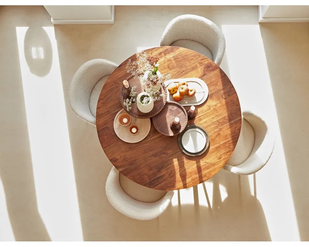 Biele čalúnené jedálenské kreslo Elyna – Light & Living