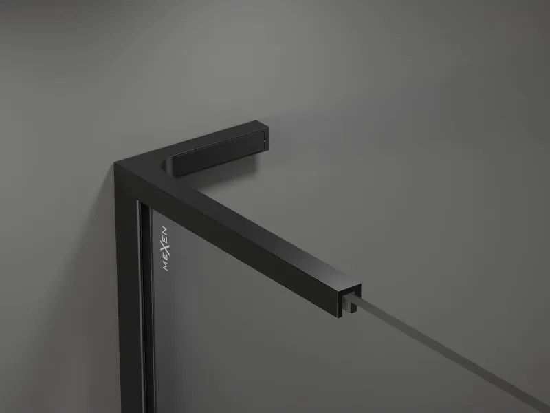 Mexen Velar L, sprchový kút s posuvnými dverami 120 x 80 cm, 8mm číre sklo, čierna matná, 871-120-080-03-70