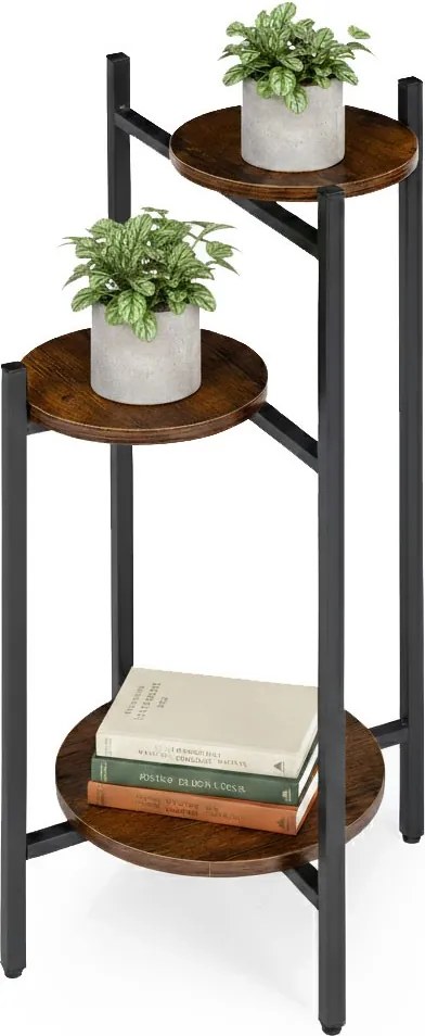 Stojan na květiny CAROL černý/hnědý