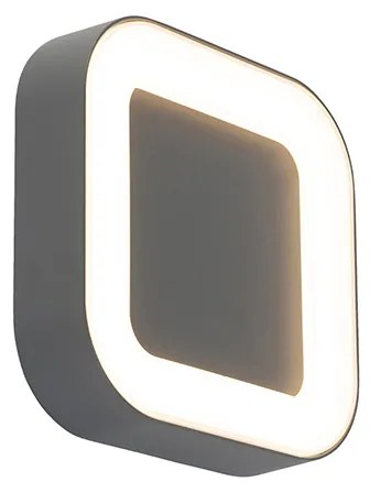 Nástenná a stropná lampa sivá štvorcová IP54 - Ariel