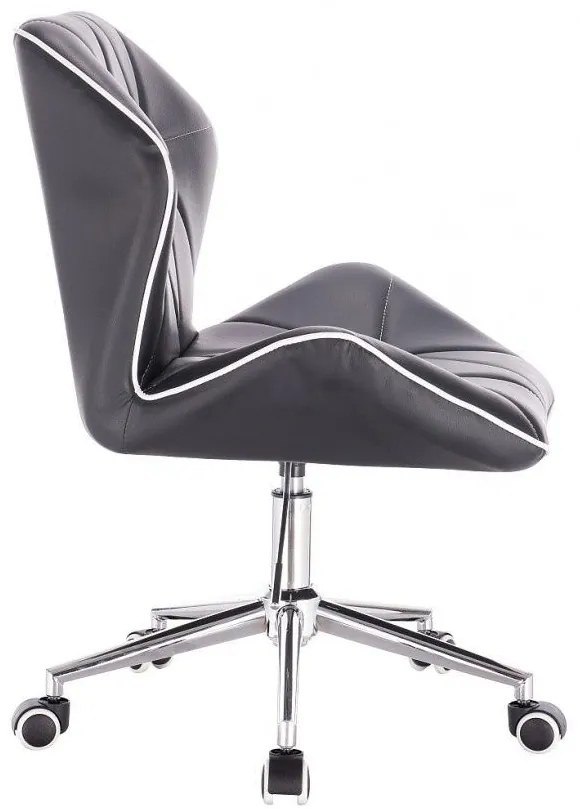 LuxuryForm DESIGN Stolička MILANO MAX na striebornej podstave s kolieskami - čierna