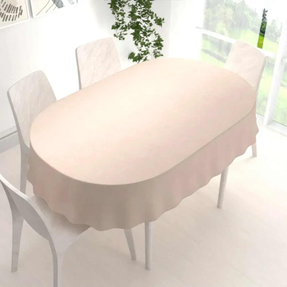 Biante Zamatový oválny obrus Velvet Prémium SVP-020 Béžový 120x160 cm