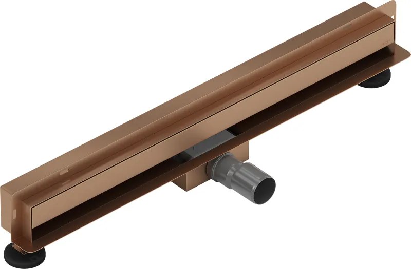 Mexen Flat Wall, sprchový žľab na stenu 2v1, 70 cm, medená matná, 1C30070