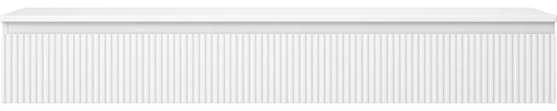 Mexen Rivel, kúpeľňová skrinka 160 cm s pracovnou doskou, 1 zásuvka, drážkovaná, biela matná, 91A20-16023-1-BFC01