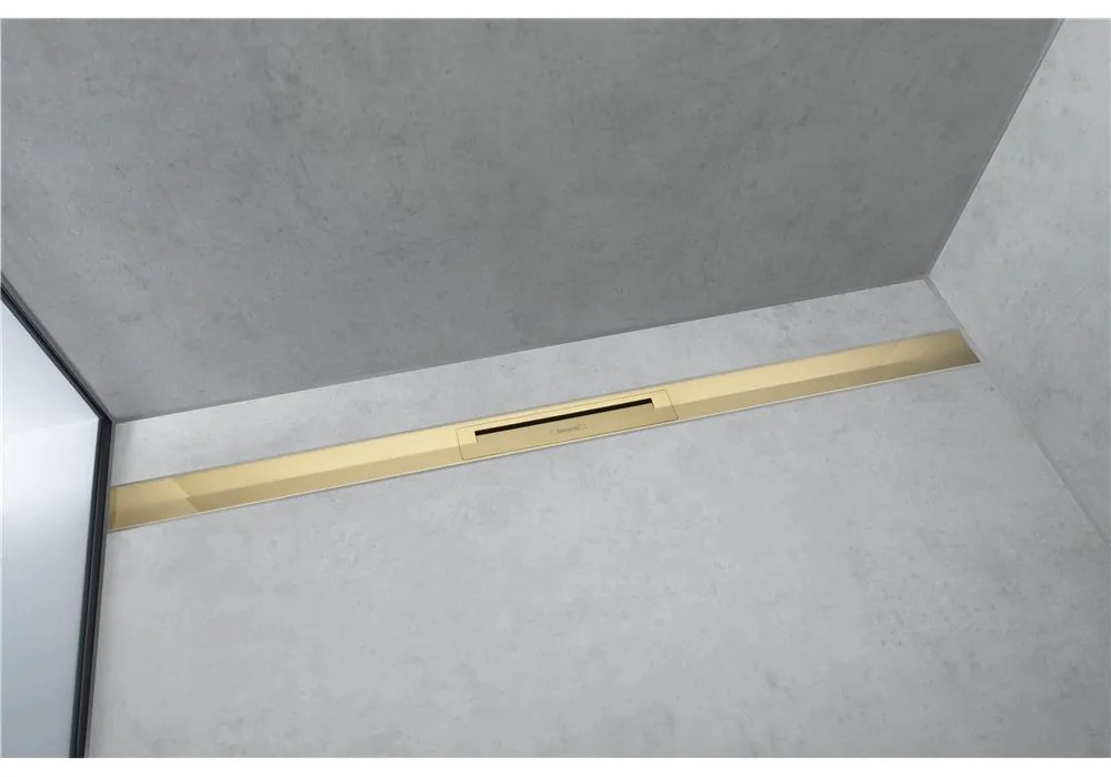 HANSGROHE RainDrain Flex vrchná sada sprchového žľabu 100 cm, skracovateľná, pre inštaláciu voľne na plochu, leštený vzhľad zlata, 56046990