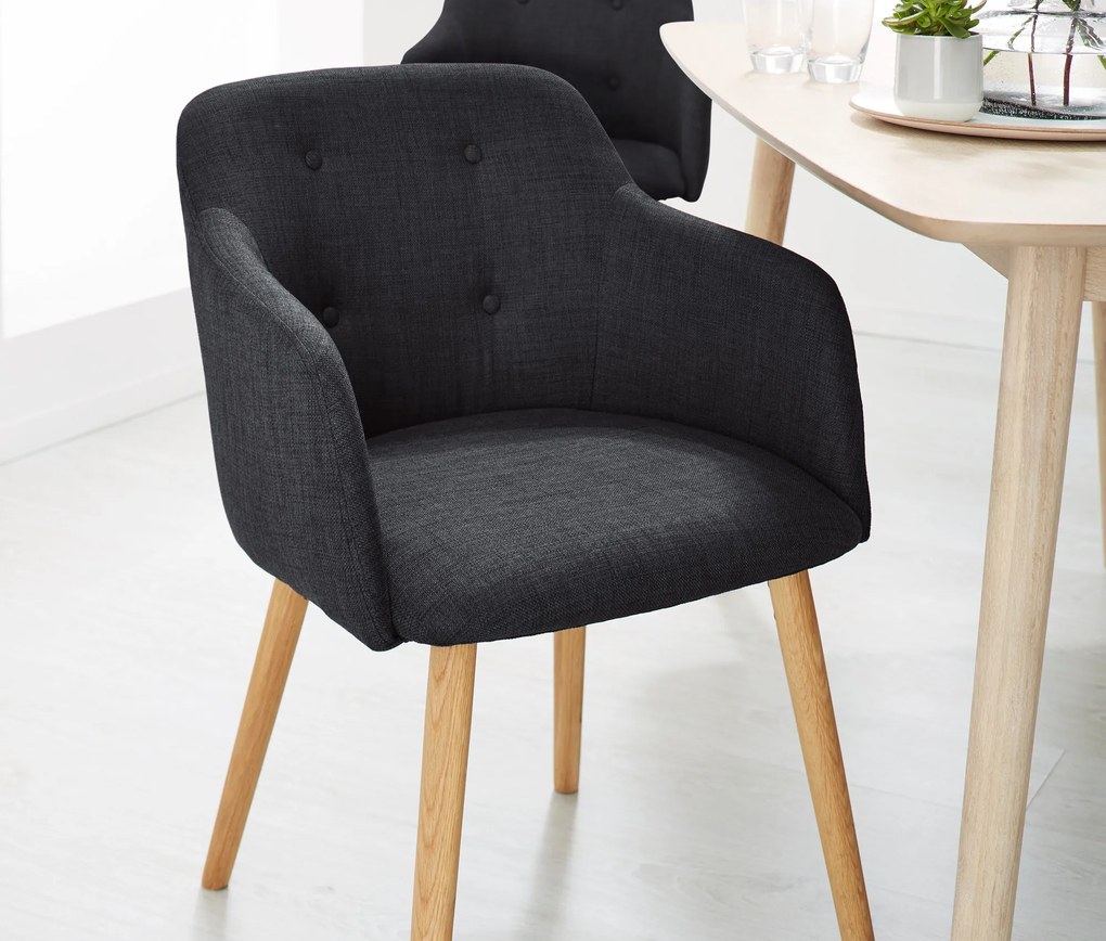 Čalúnená stolička, antracitová