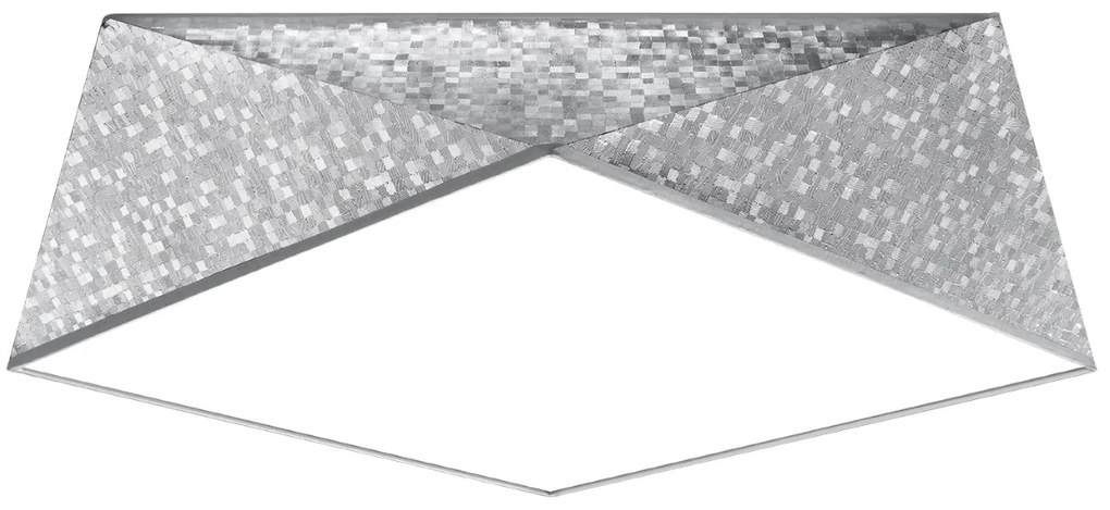 Stropné svietidlo Hexa, 1x sivé plastové tienidlo, (biely plast), (fi 45 cm)