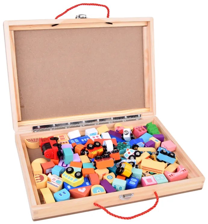 Drevená vláčiková dráha City s príslušenstvom 89 ks Jokomisiada ZA5374