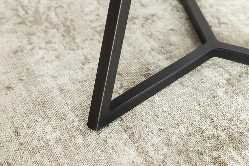 Keramický konferenčný stolík Paquita 90 cm čierny / pieskový