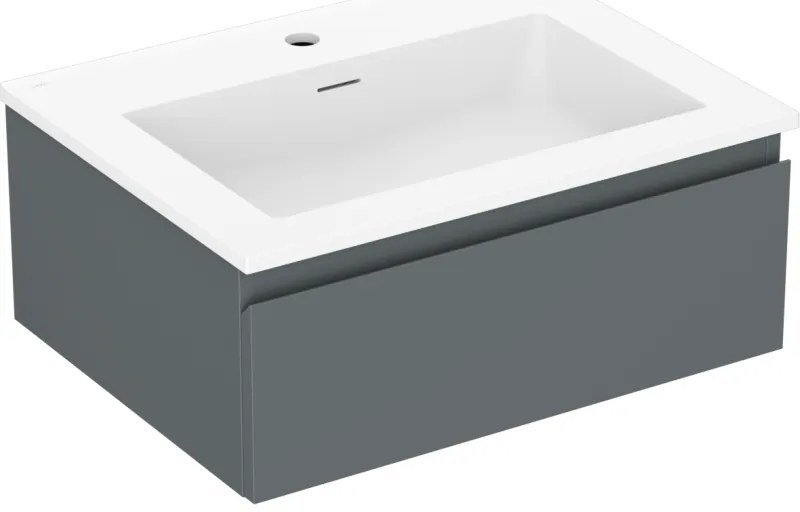 Mexen Orio, kúpeľňová skrinka 60 cm s umývadlom Otis, 1 zásuvka, grafitová matná/biela matná, 91A10-06023-1-BF66-W18M01