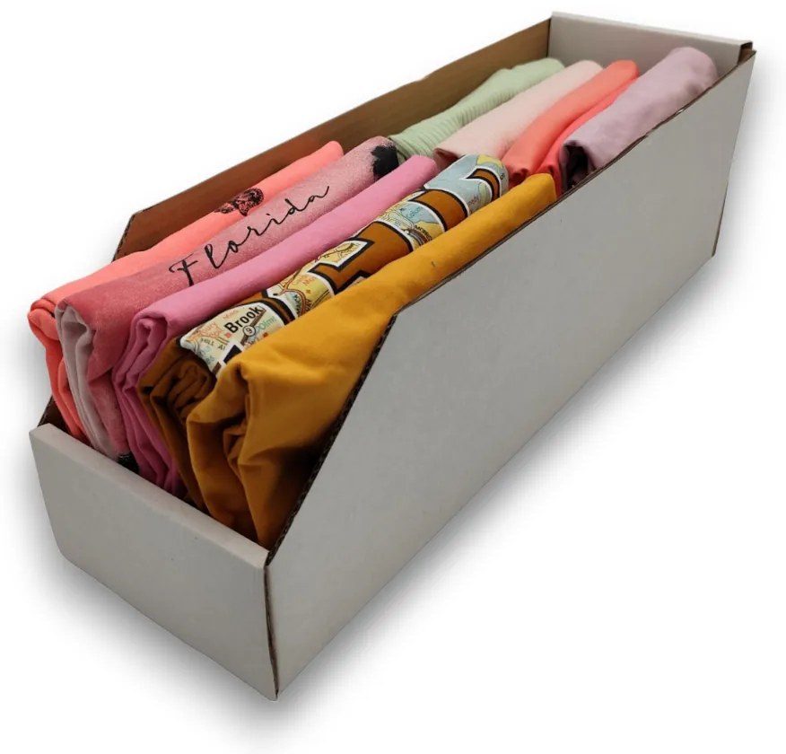 KARTON PAK Úložné boxy na oblečenie, organizéry do skrine BIELY KARTÓN 15x47 cm