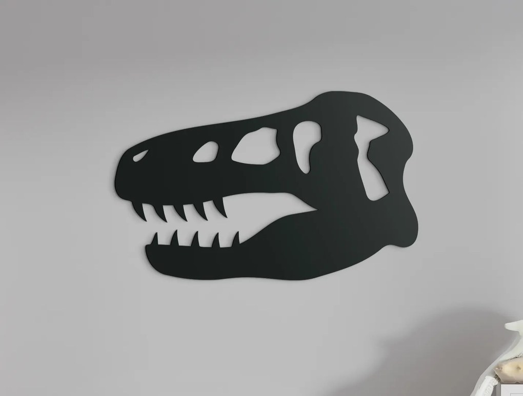 drevko Detská nálepka na stenu Hlava dinosaura Rozmer obrazu: 20 x 32,5 cm, Farba dekorácie: Čierna