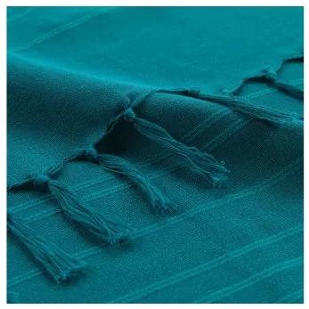 Sammer Bavlnená deka v modrej farbe so strapcami 180x220 cm 3574387310306