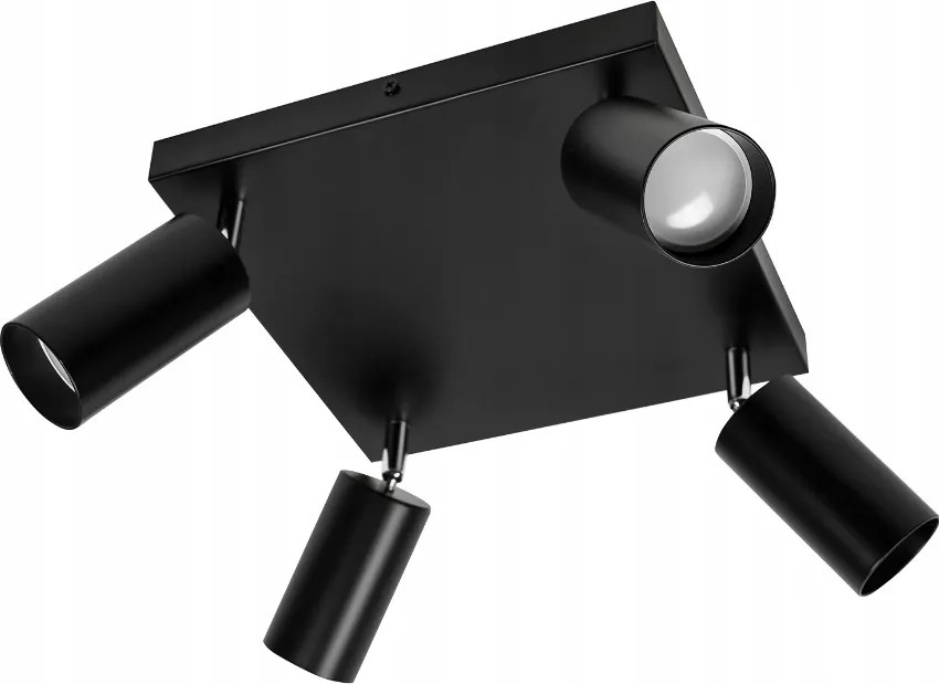 BERGE Bodové svietidlo GU10 VIKI-L 4 - čierne štvorec