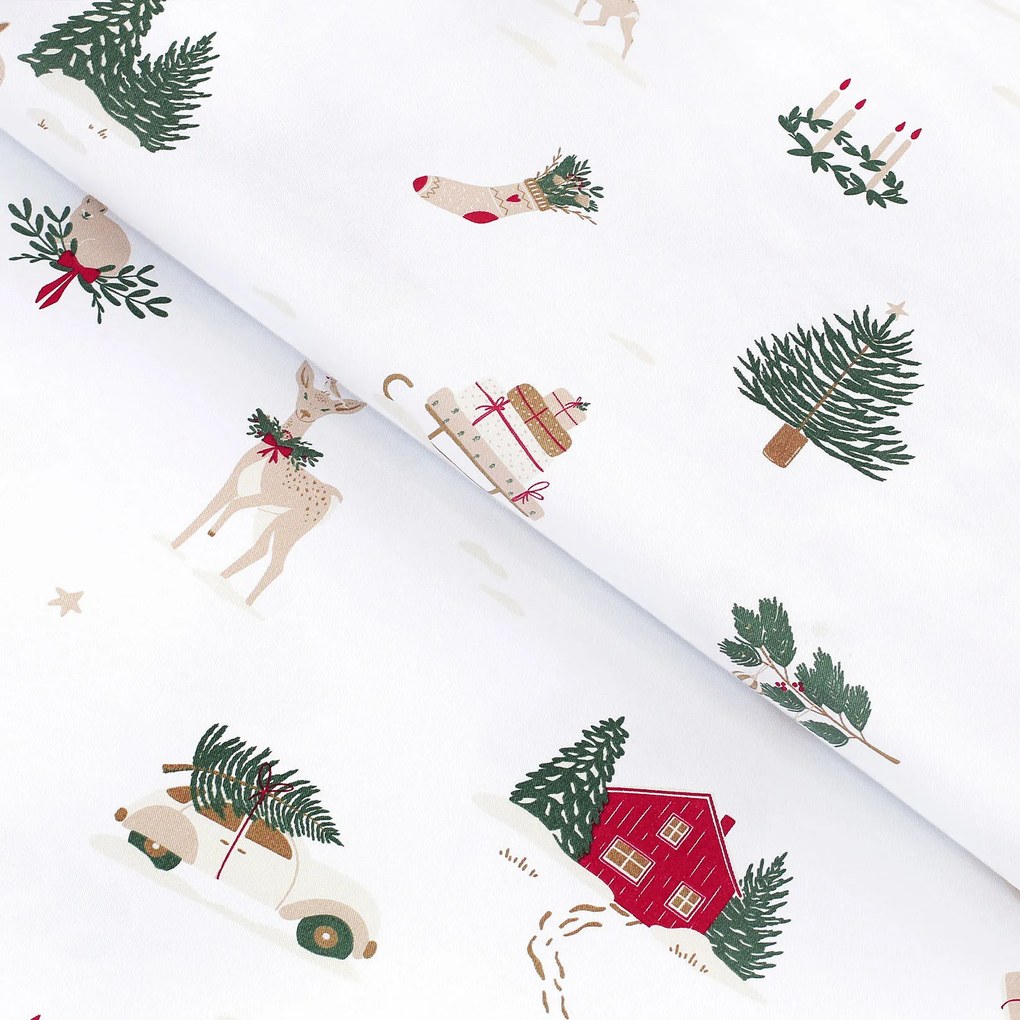 Goldea vianočná bavlnená pevná látka - tradičné vianoce 160 cm