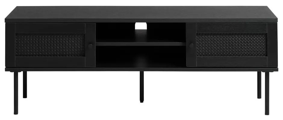 Čierny TV stolík v dekore duba 120x43 cm Pensacola – Unique Furniture