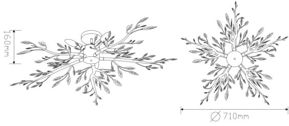 GLOBO 68541-5 - Stropné svietidlo FLASH 5xE14/40W/230V