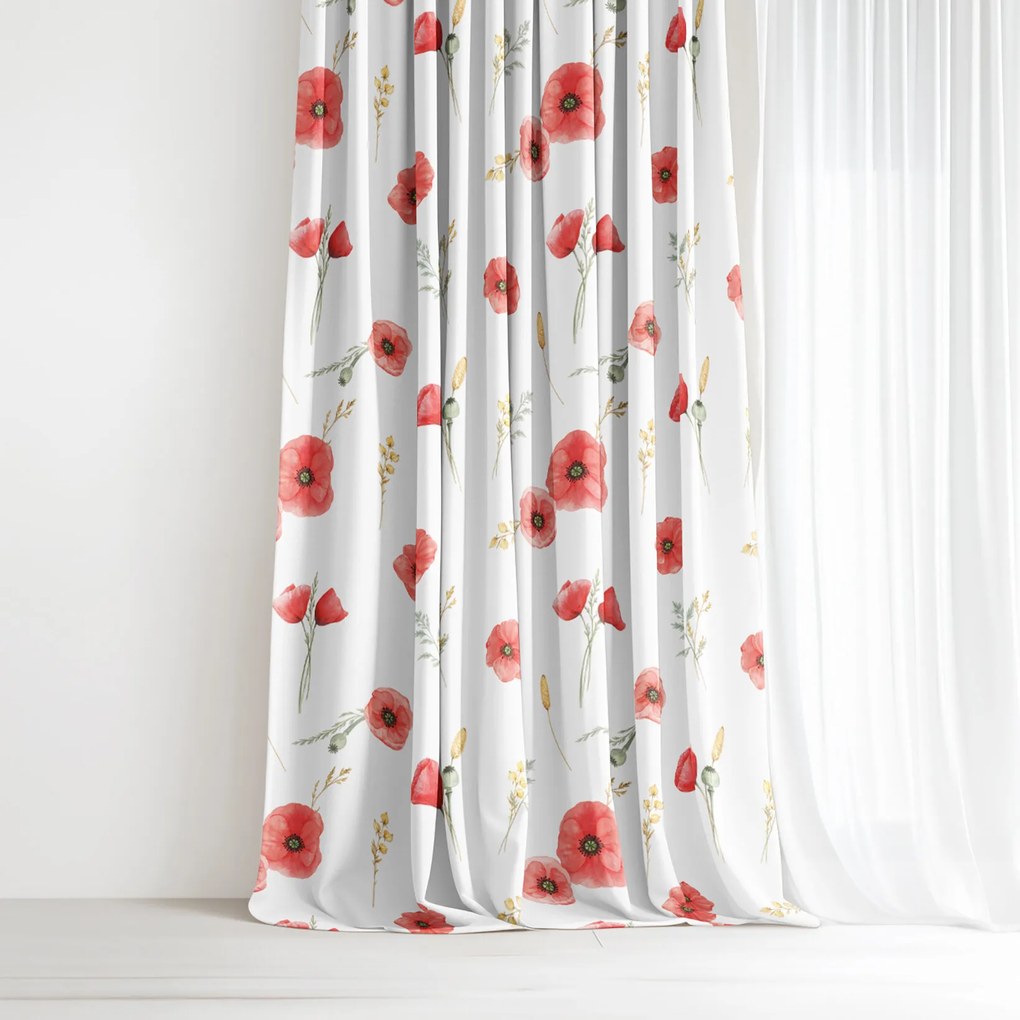 Goldea dekoračný záves - vlčie maky 200x150 cm