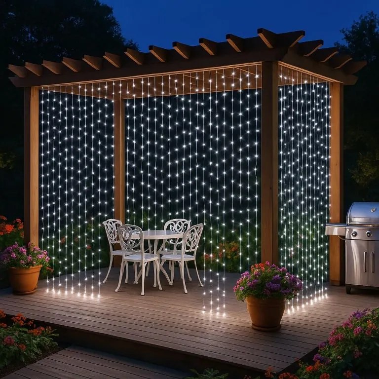 VOLTRONIC® 59571 Vianočné osvetlenie - svetelný záves - 3x3 m studená biela 300 LED