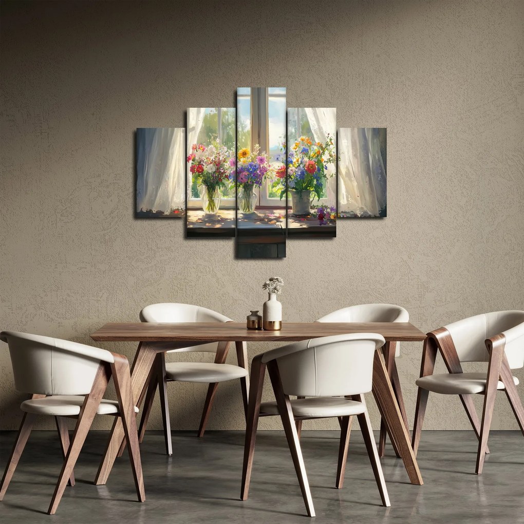 Obraz - Kytica pri okne (150x105 cm)