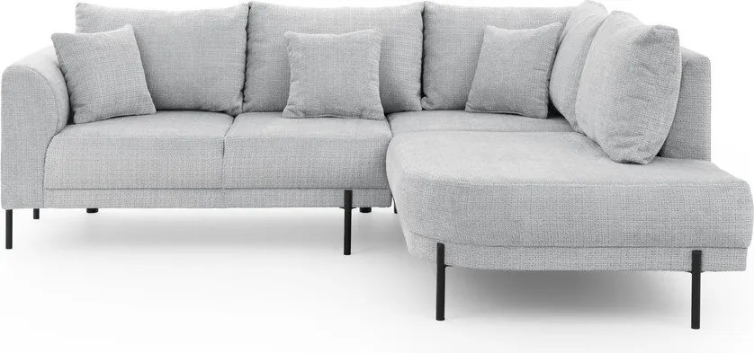 Svetlosivá ženilková rohová pohovka (pravý roh/do L) Mauris – Ropez