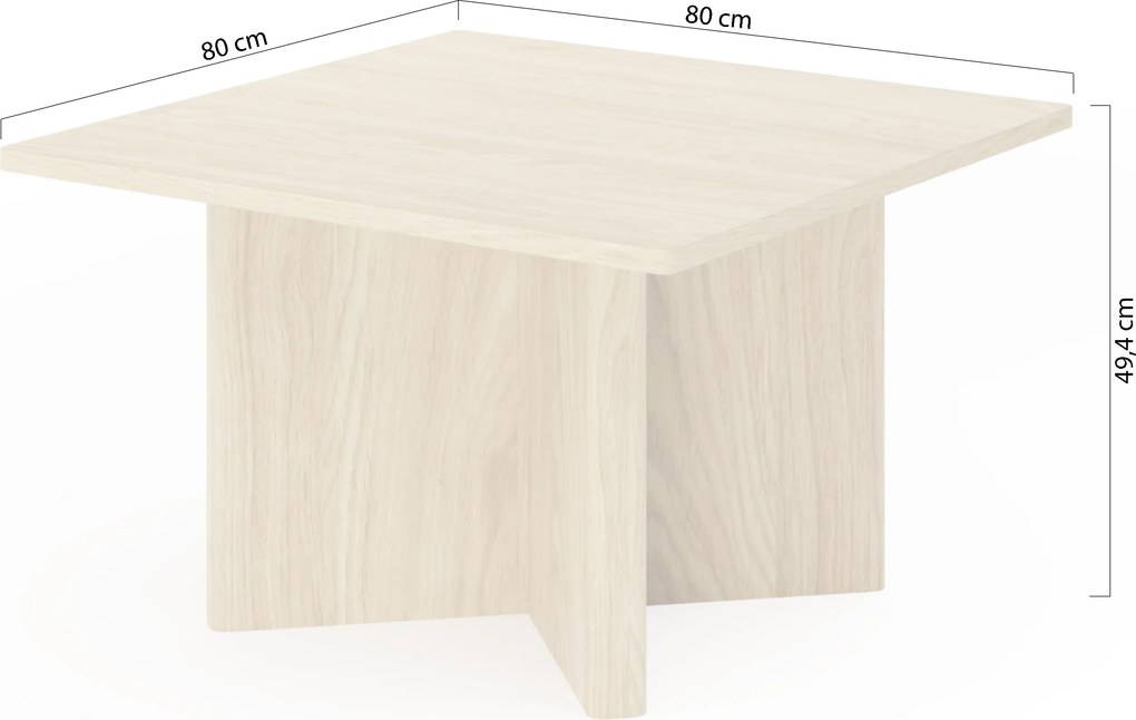 Štvorcový konferenčný stolík Bellora 80 cm - olejovaný dub