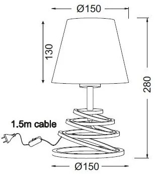 ACA DECOR Stolová lampa LAGOS max. 60W/E27/230V/IP20, čierna