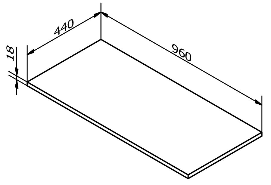 Sapho Sapho, Doska DTDL 960x18x440mm, dub strieborný, DT096-1111