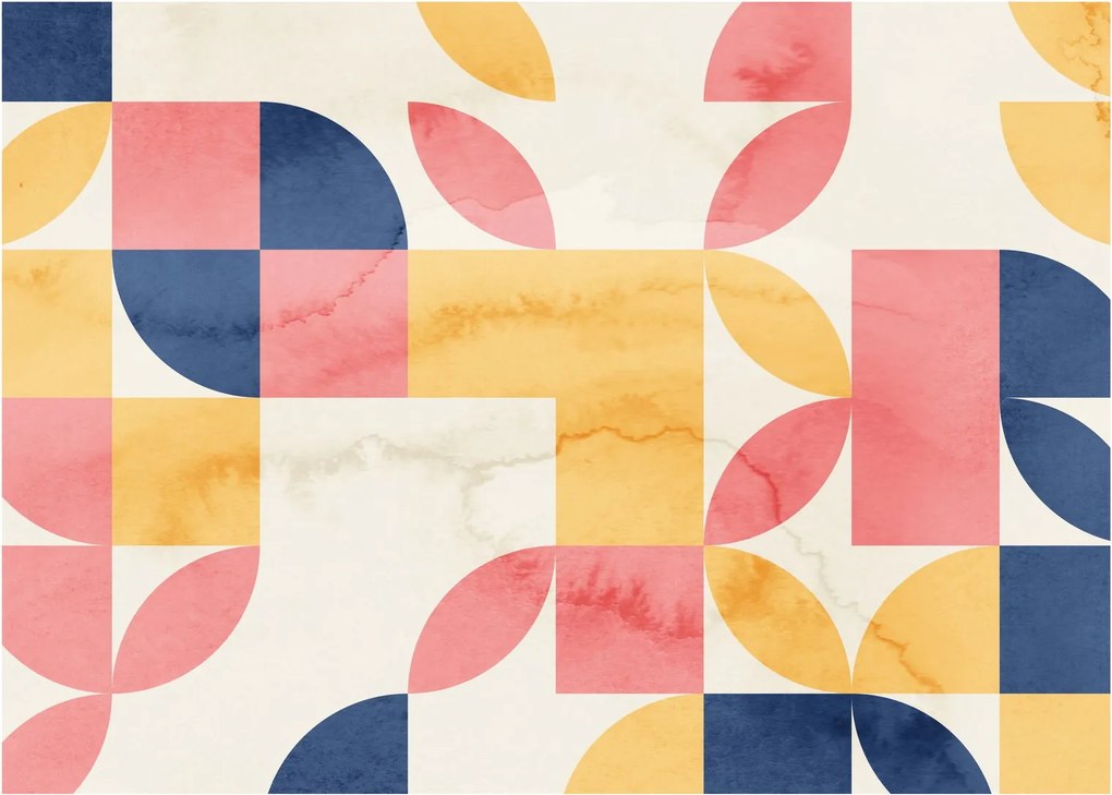 Obraz - Abstrakcia s retro vzormi (70x50 cm)