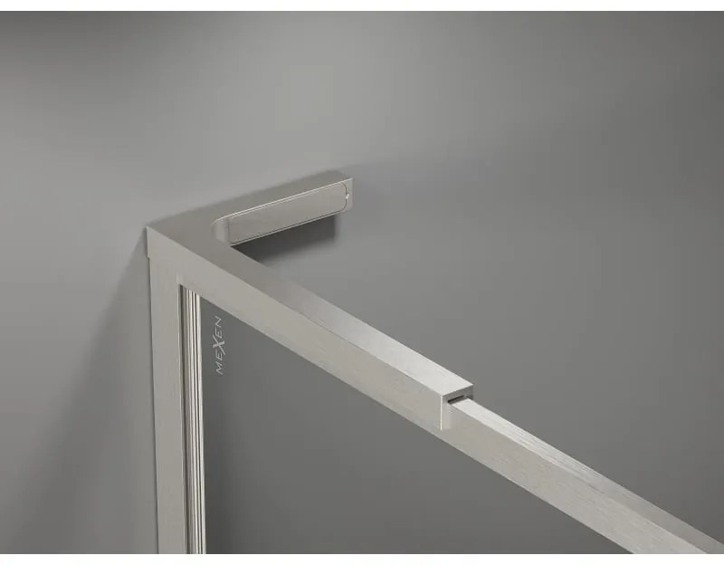 Mexen, Mexen Kioto-XF L sprchová stena s rámom 70 x 202 cm, priehľadná 10 mm, matný nikel - 800-070-174-97-00-XF