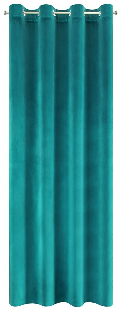 ZATEMŇOVACÍ ZÁVES NA KRÚŽKOCH SAMANTA 140X250 CM TYRKYSOVÁ