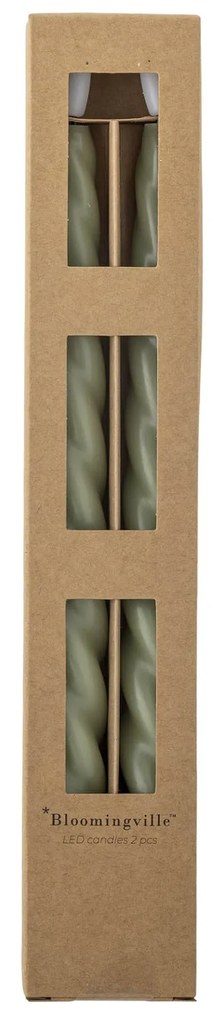 Bloomingville LED sviečka Ponza Green – set 2 ks