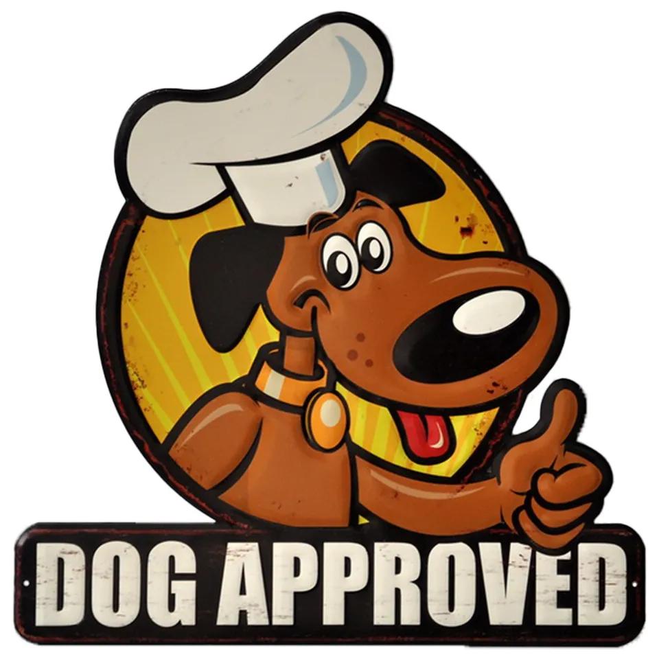 Kovová nástenná ceduľa Dog Approved - 50*1*50 cm