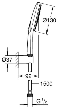 GROHE 26581000 - Sprchová súprava RAINSHOWER SMARTACTIVE 130, 1500 mm, chróm