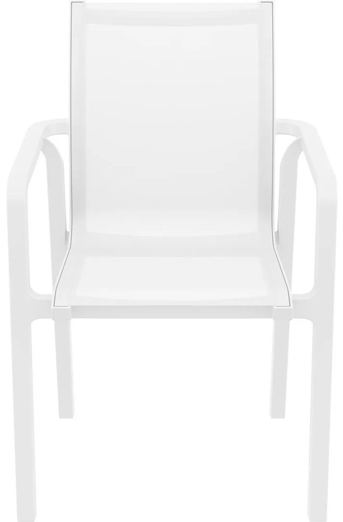 PACIFIC záhradná stolička s podrúčkami white
