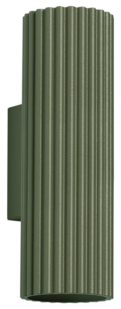 Nástenné svietidlo Karbon, 1x olivovo zelené kovové tienidlo, (20 cm)