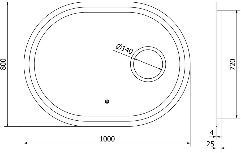 Mexen Umba, LED kúpeľňové zrkadlo s podsvietením a kozmetickým zrkadlom 100 x 80 cm, 6000K, ochrana proti zahmlievaniu, 9822-100-080-611-00